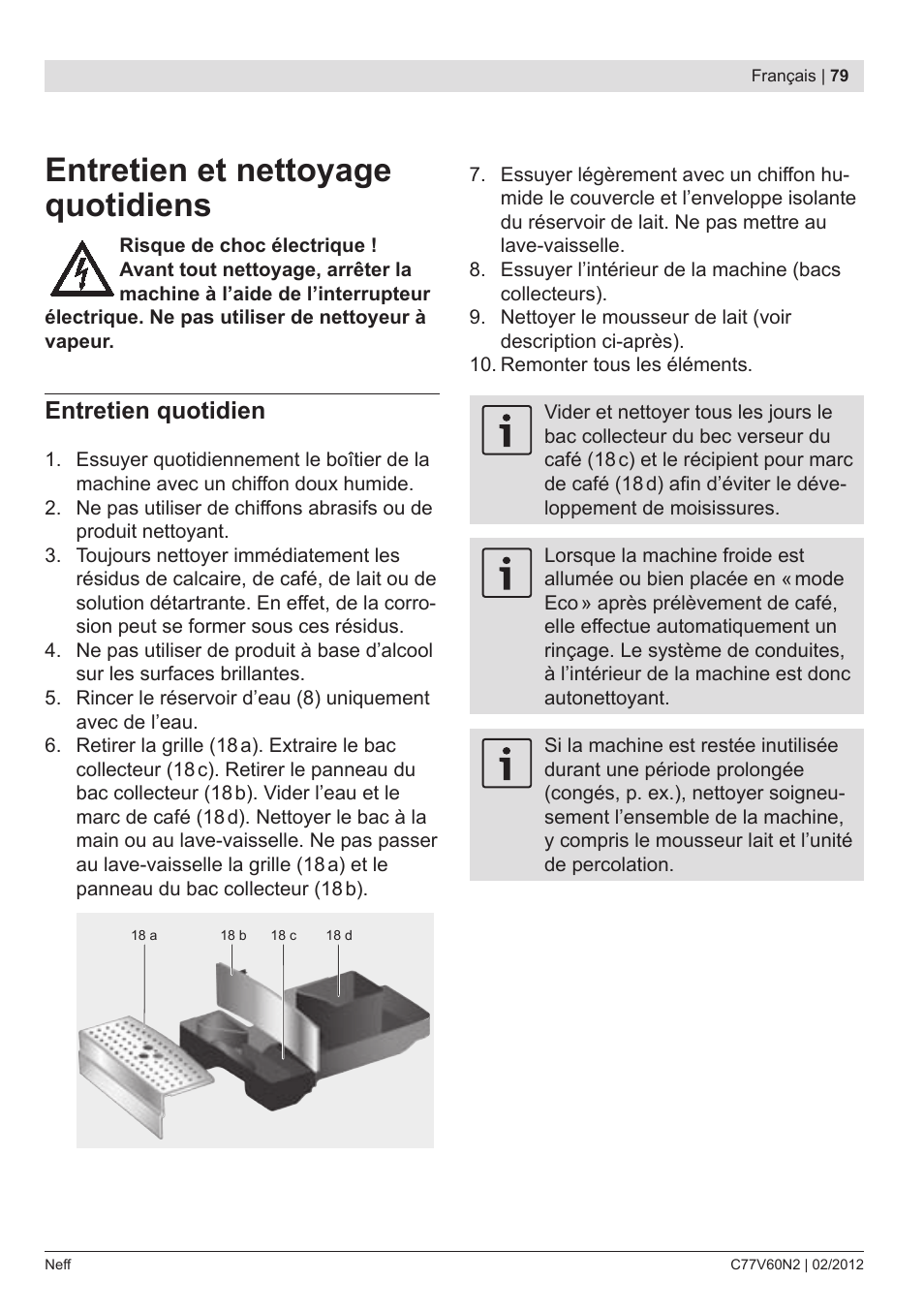 Entretien et nettoyage quotidiens, Entretien quotidien | Neff C77V60N2 User Manual | Page 81 / 96