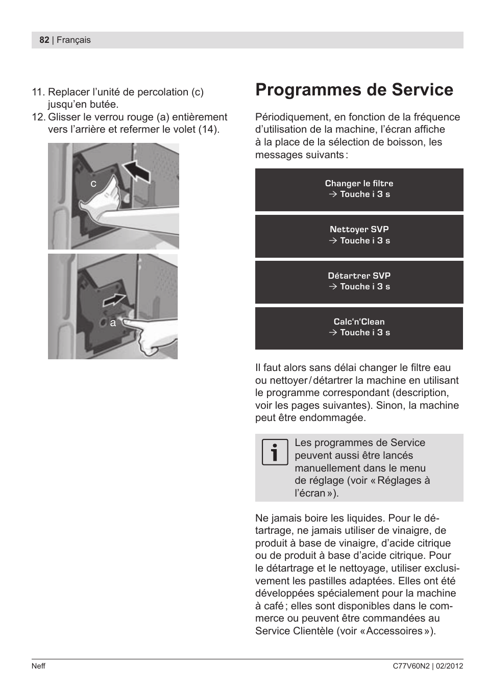 Programmes de service | Neff C77V60N2 User Manual | Page 84 / 96