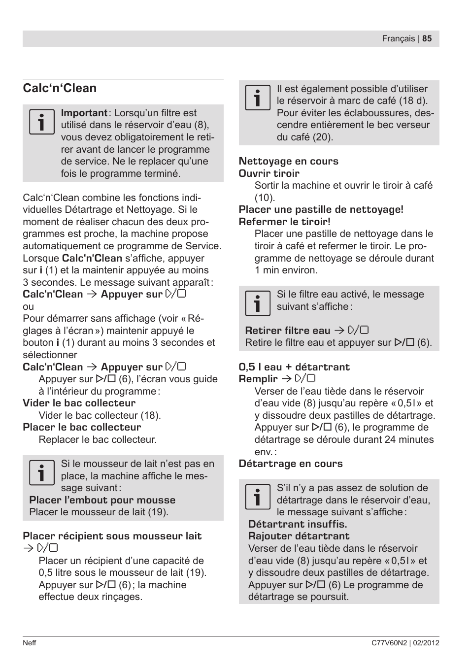 Neff C77V60N2 User Manual | Page 87 / 96