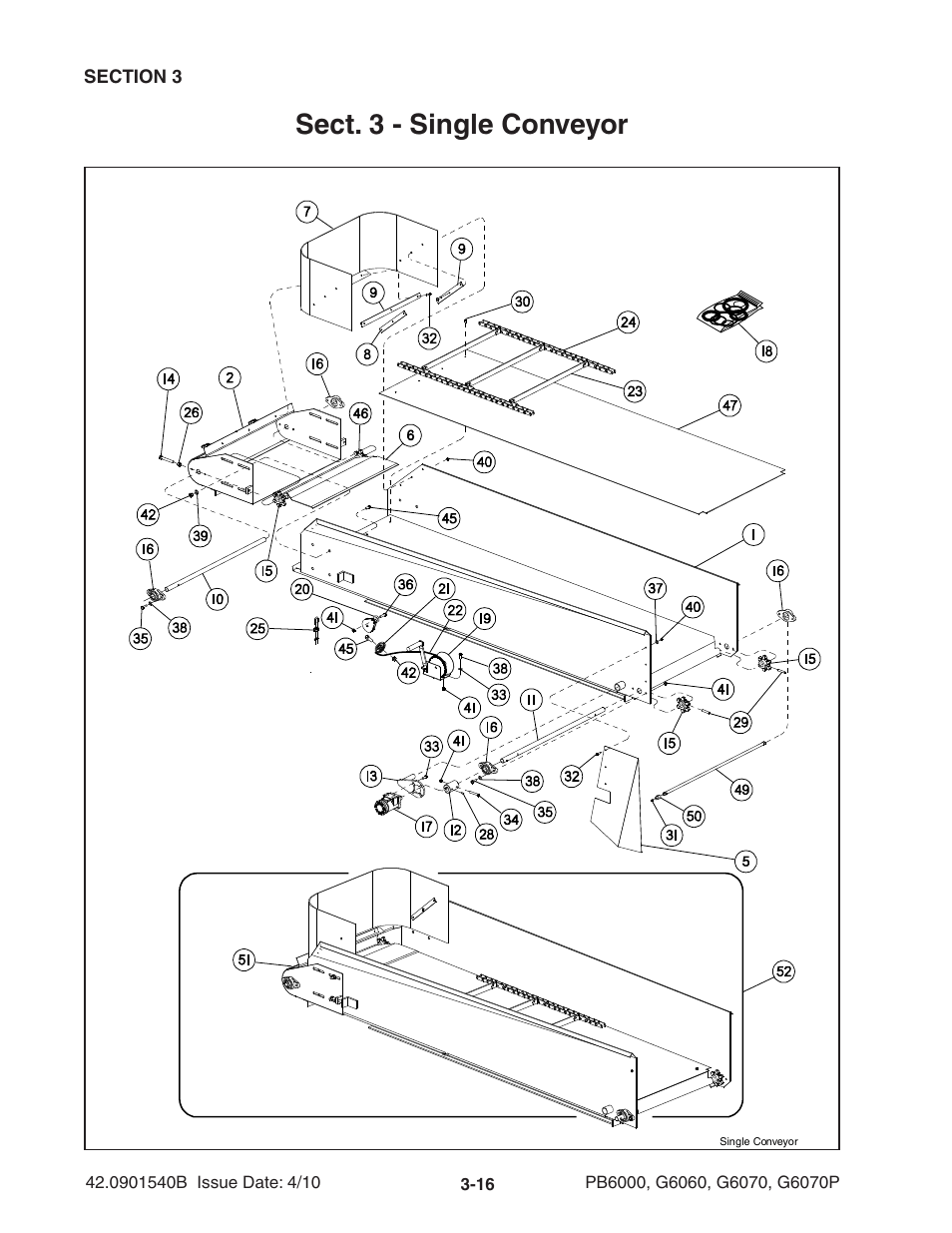 Sect. 3 - single conveyor | Ag-Bag G6070P User Manual | Page 40 / 128
