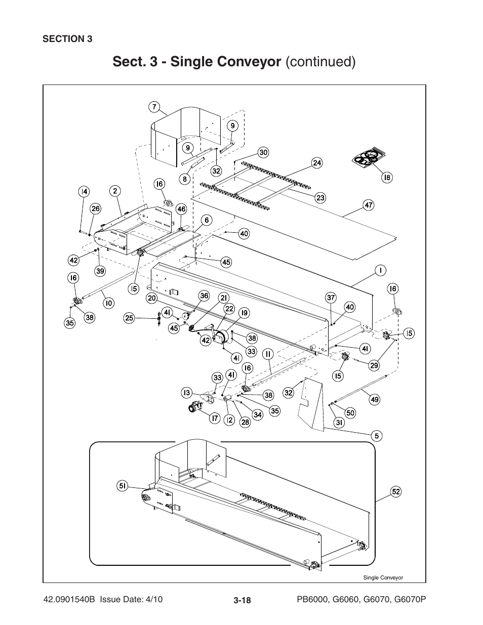 Sect. 3 - single conveyor (continued) | Ag-Bag G6070P User Manual | Page 42 / 128