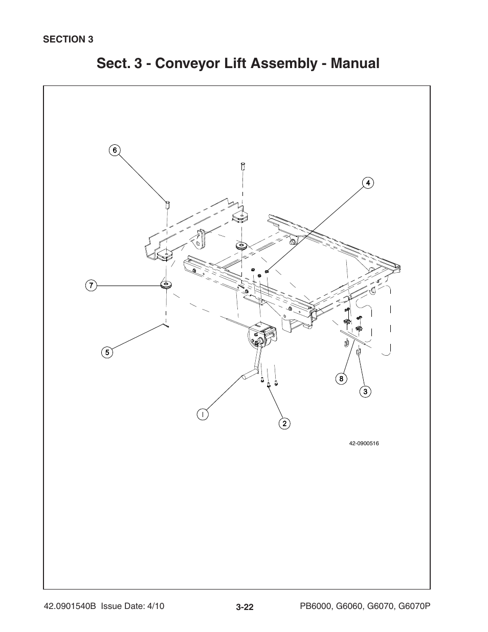 Sect. 3 - conveyor lift assembly - manual | Ag-Bag G6070P User Manual | Page 46 / 128