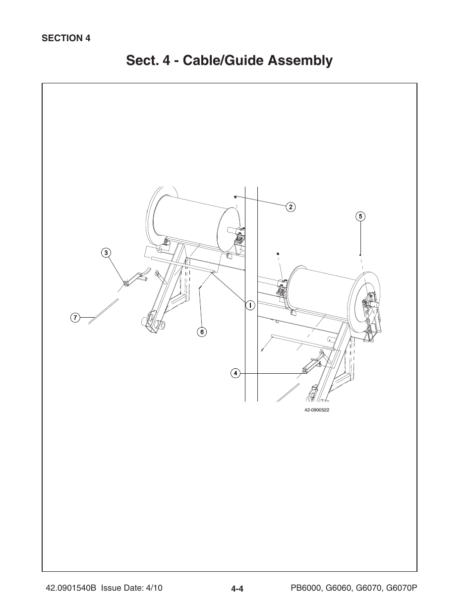 Sect. 4 - cable/guide assembly | Ag-Bag G6070P User Manual | Page 54 / 128