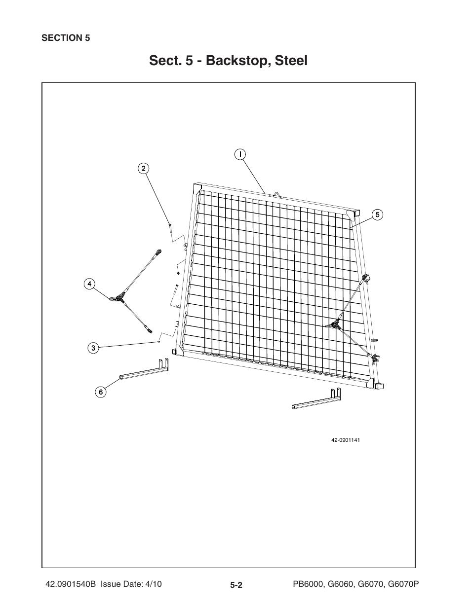 Sect. 5 - backstop, steel | Ag-Bag G6070P User Manual | Page 60 / 128