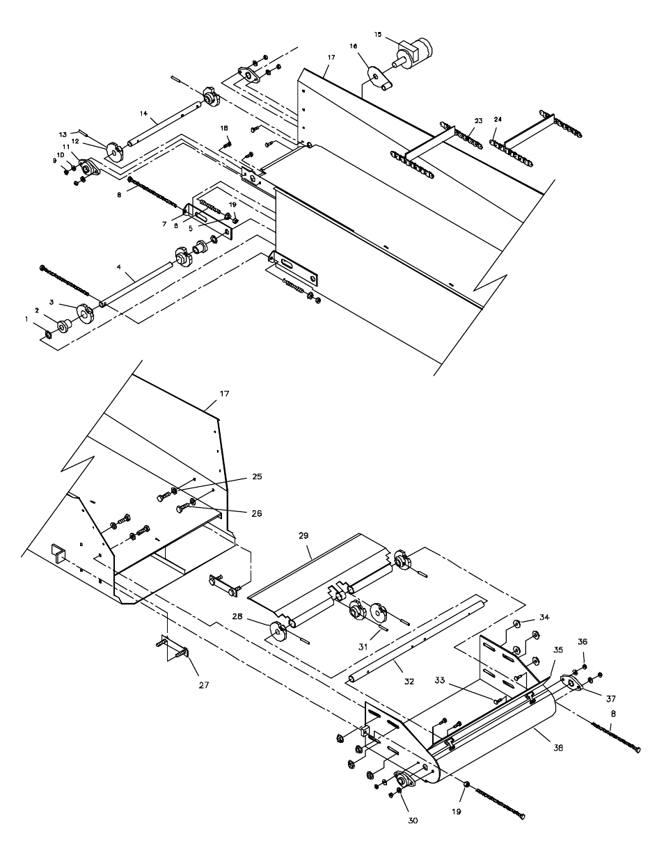 Split conveyor drawing | Ag-Bag G6000-Year 2000 User Manual | Page 18 / 32