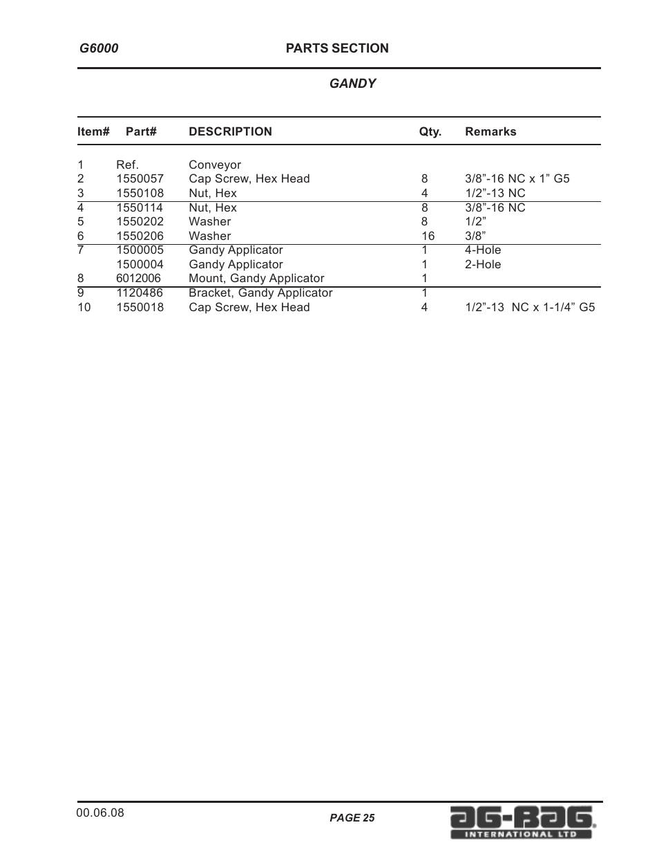 Ag-Bag G6000-Year 2000 User Manual | Page 29 / 32