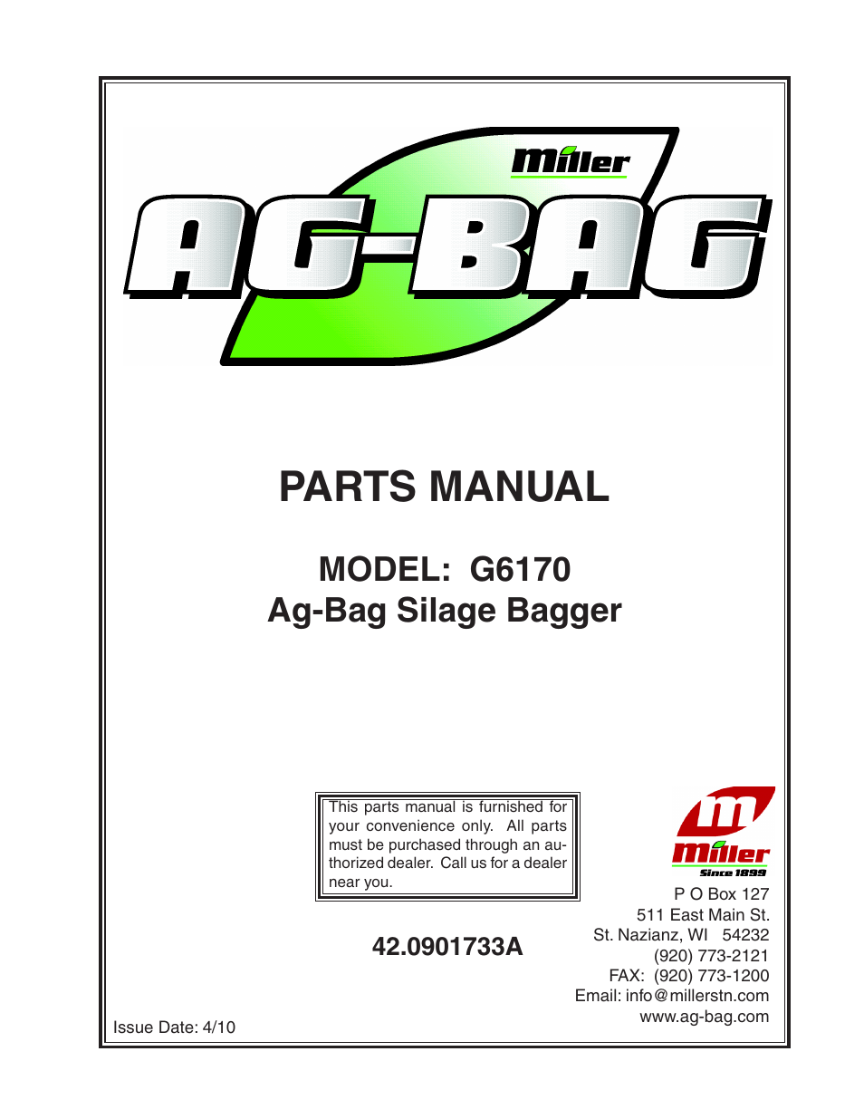 Ag-Bag G6170 User Manual | 90 pages