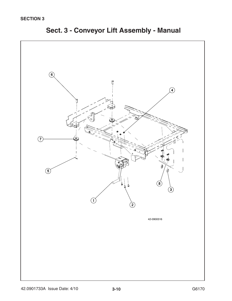 Sect. 3 - conveyor lift assembly - manual | Ag-Bag G6170 User Manual | Page 28 / 90
