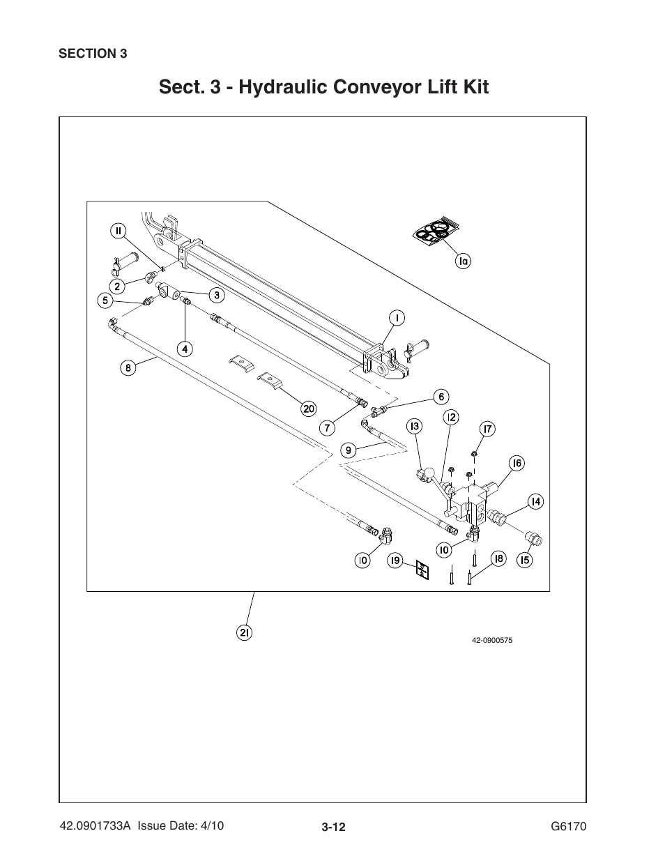 Sect. 3 - hydraulic conveyor lift kit | Ag-Bag G6170 User Manual | Page 30 / 90