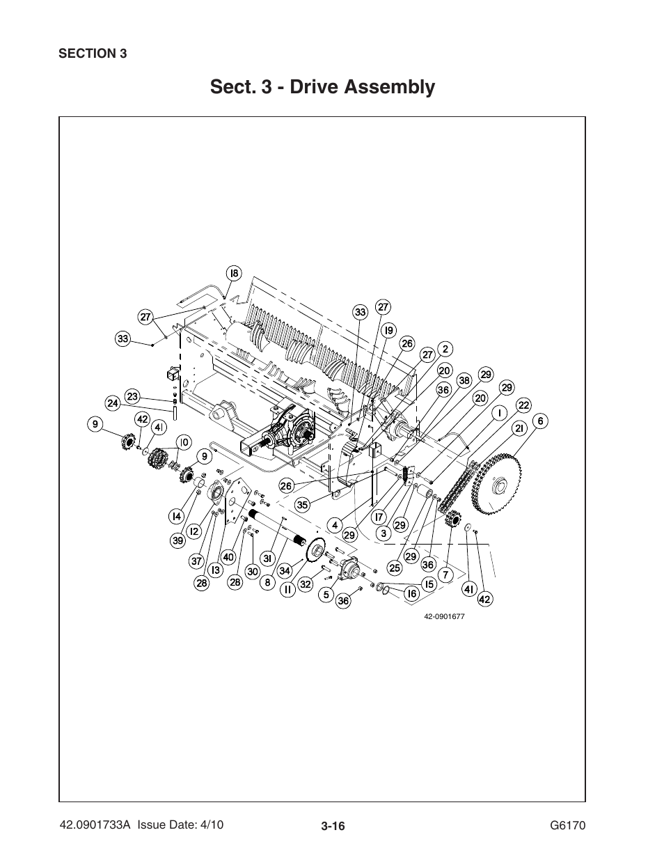 Sect. 3 - drive assembly | Ag-Bag G6170 User Manual | Page 34 / 90