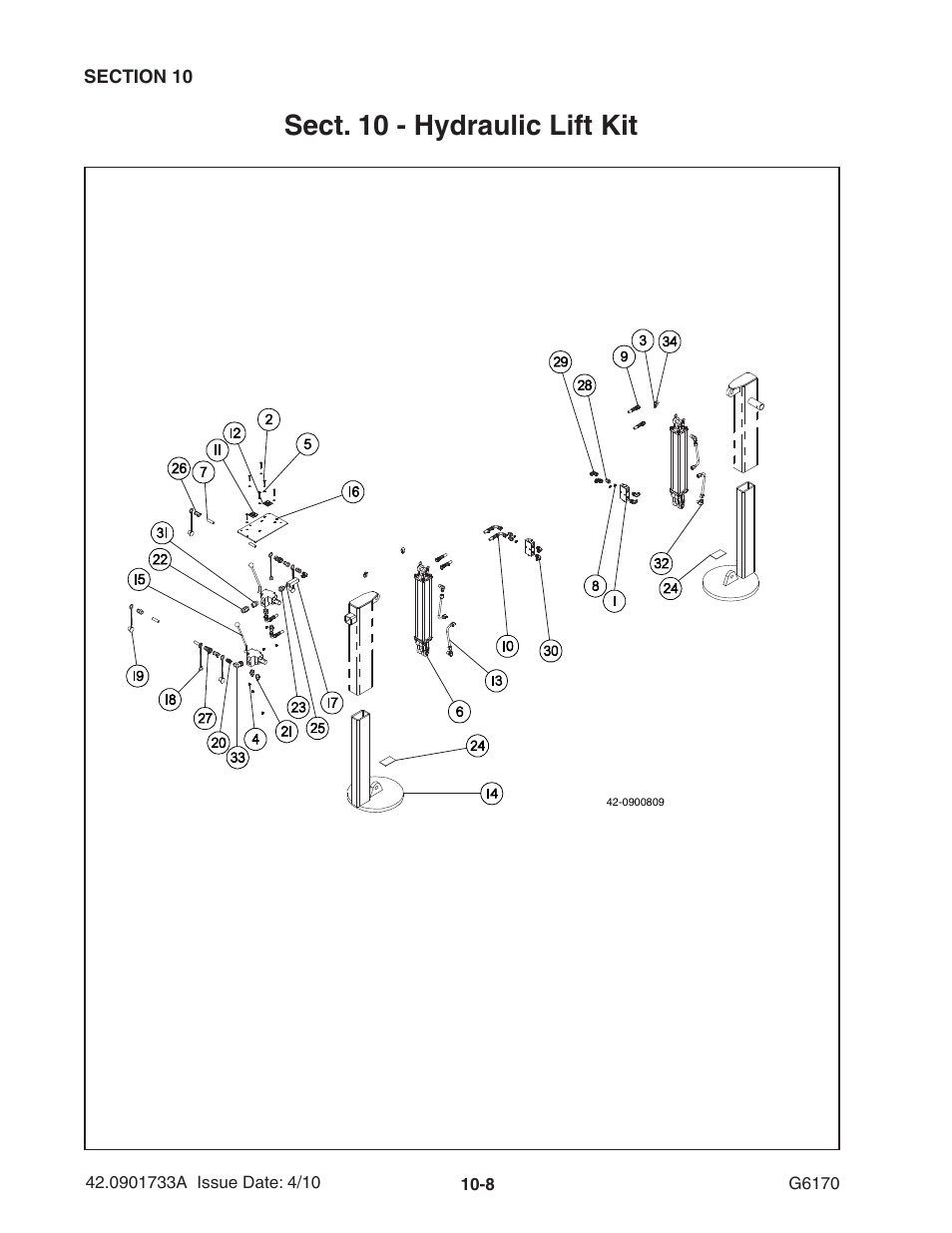 Sect. 10 - hydraulic lift kit | Ag-Bag G6170 User Manual | Page 78 / 90