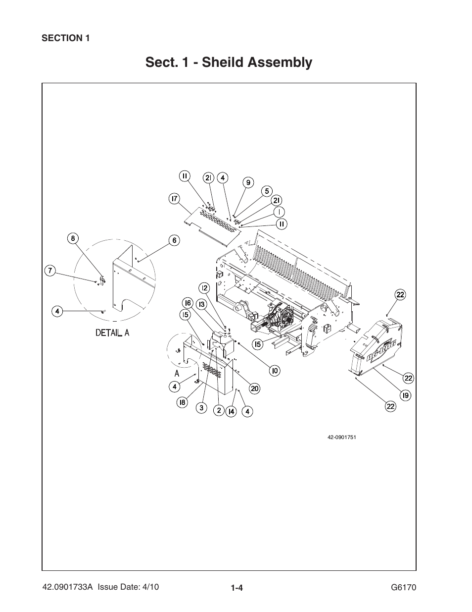 Sect. 1 - sheild assembly | Ag-Bag G6170 User Manual | Page 8 / 90
