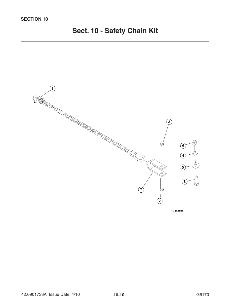 Sect. 10 - safety chain kit | Ag-Bag G6170 User Manual | Page 80 / 90