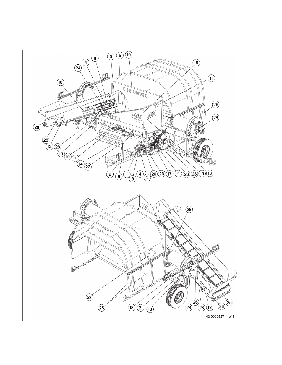 02 safety signs & decals - g6060, g6070 & g6070p | Ag-Bag G6060 User Manual | Page 50 / 86