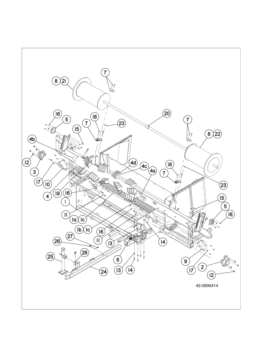 01 frame with rotor & cable drums g6060 | Ag-Bag G6060 User Manual | Page 6 / 86
