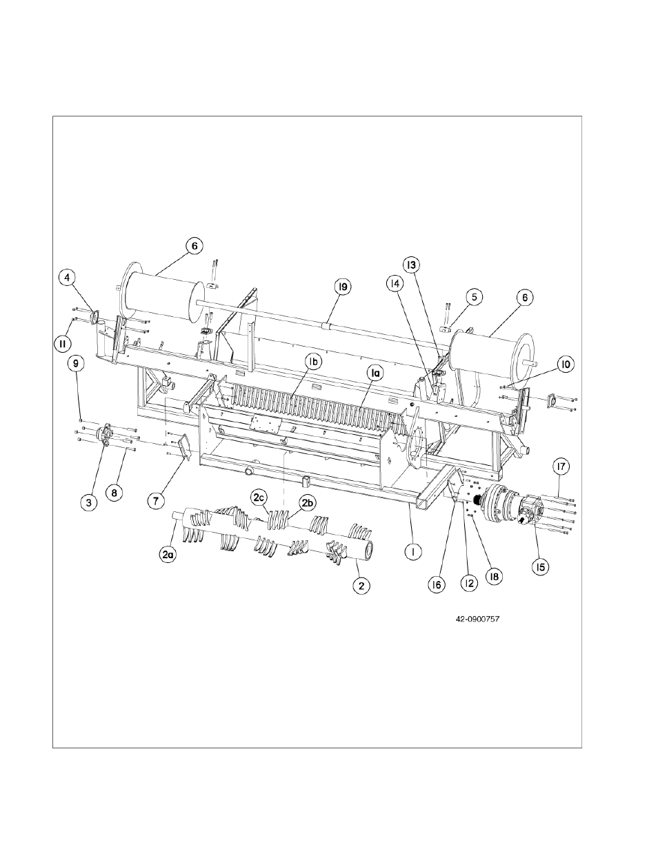 1 frame with rotor & cable drums - g6070p | Ag-Bag G6070P User Manual | Page 8 / 94