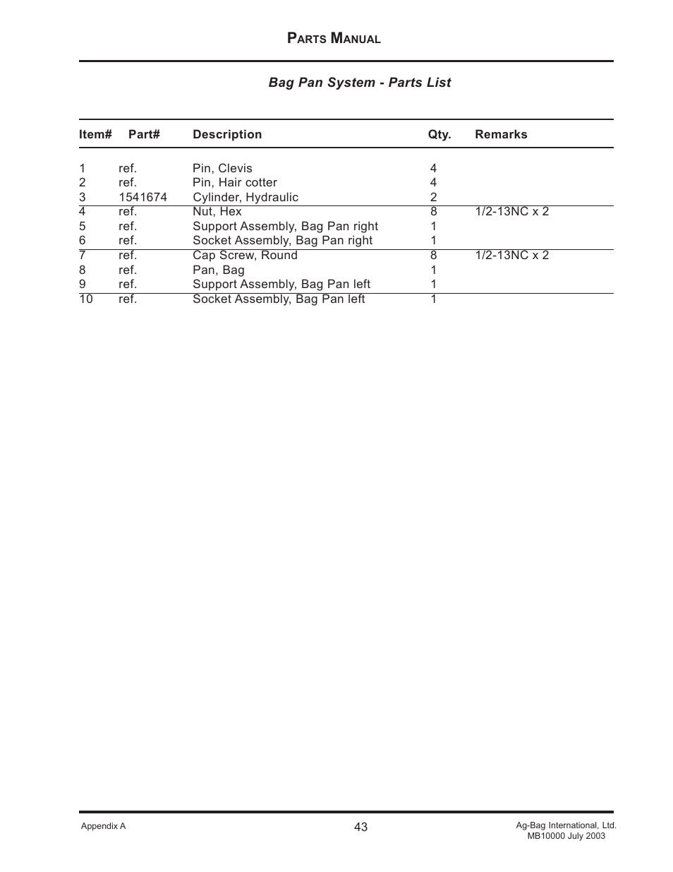 Ag-Bag MB10012HyPac User Manual | Page 43 / 57