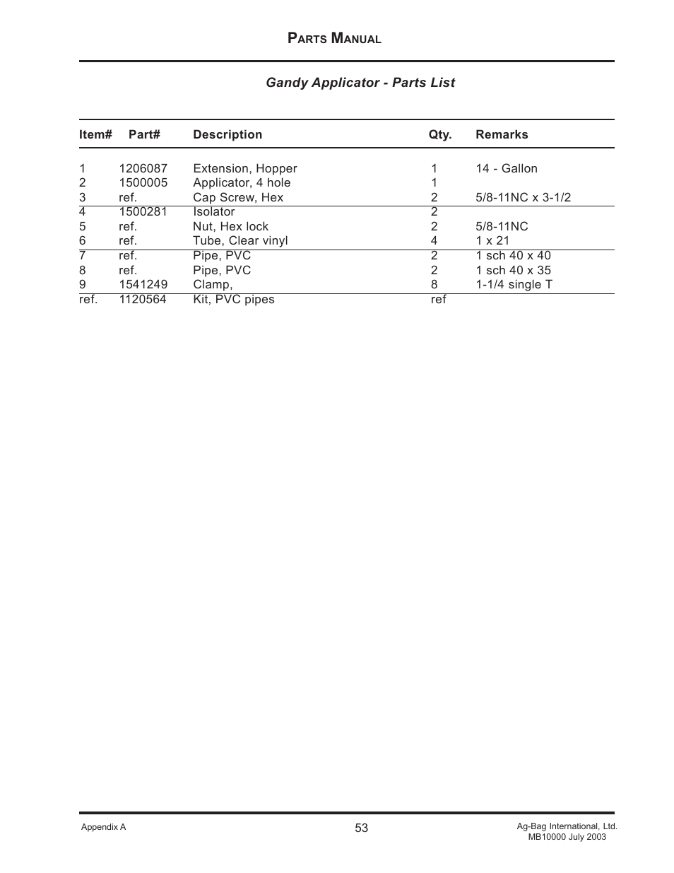 Ag-Bag MB10012HyPac User Manual | Page 53 / 57