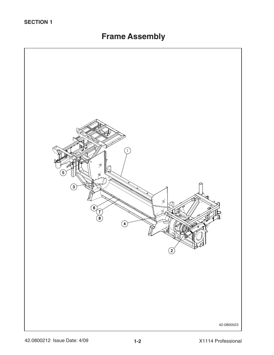 Frame assembly | Ag-Bag X1114 Bagger User Manual | Page 10 / 262