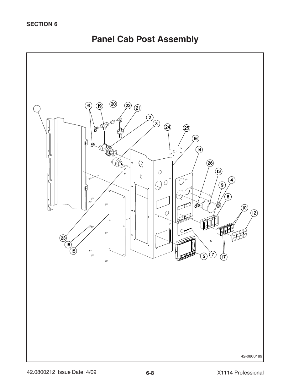 Panel cab post assembly | Ag-Bag X1114 Bagger User Manual | Page 102 / 262