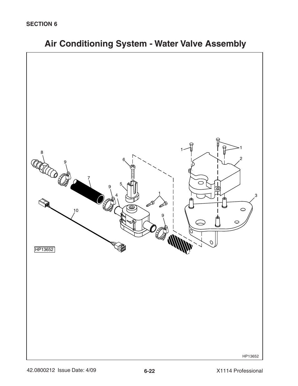 Air conditioning system - water valve assembly | Ag-Bag X1114 Bagger User Manual | Page 116 / 262