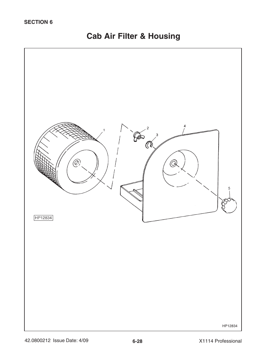 Cab air filter & housing | Ag-Bag X1114 Bagger User Manual | Page 122 / 262