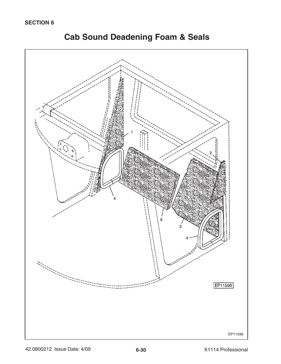 Cab sound deadening foam & seals | Ag-Bag X1114 Bagger User Manual | Page 124 / 262