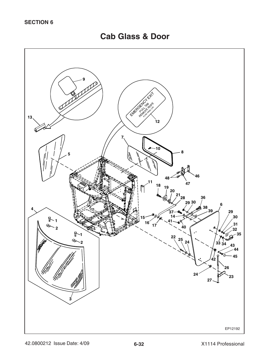 Cab glass & door | Ag-Bag X1114 Bagger User Manual | Page 126 / 262