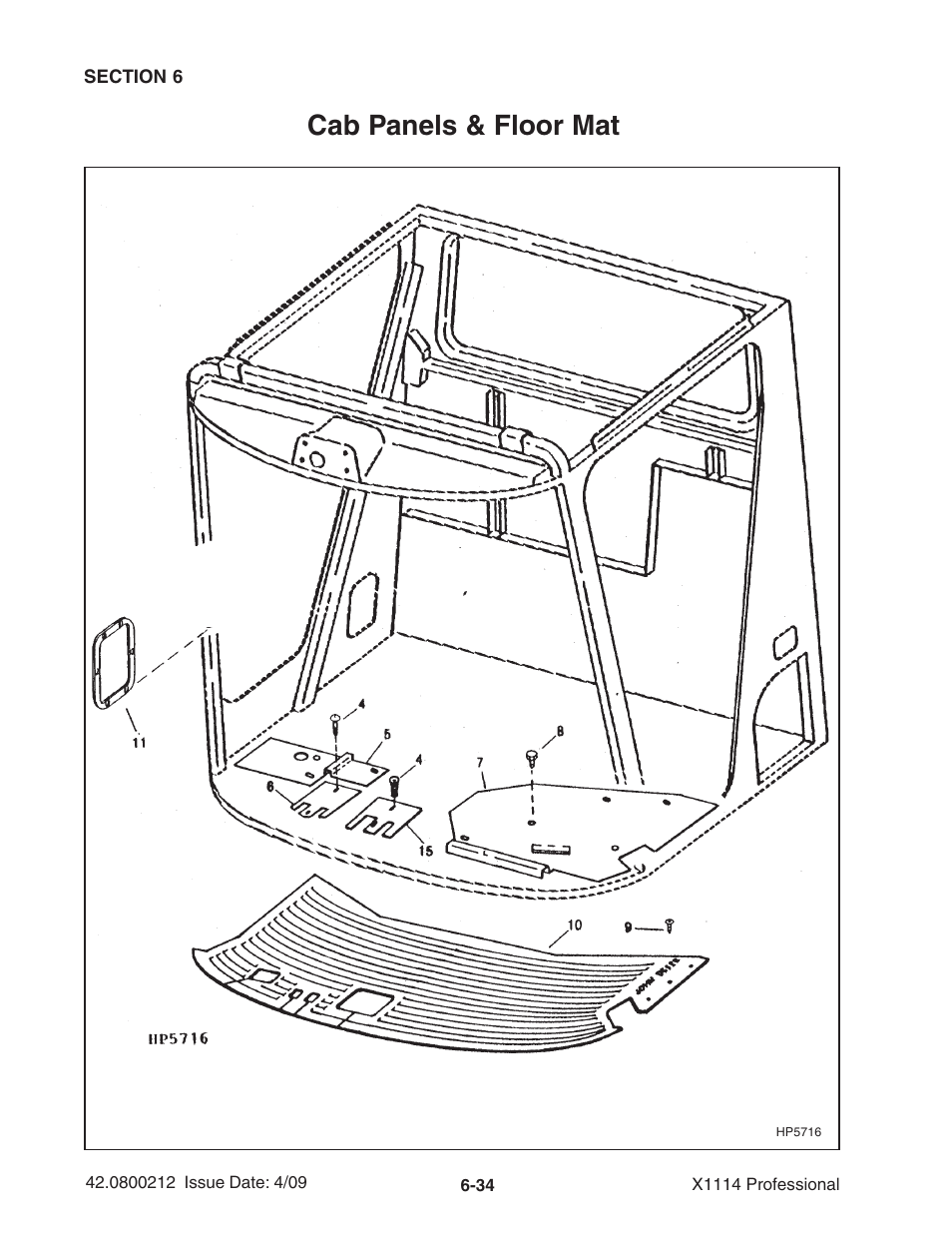 Cab panels & floor mat | Ag-Bag X1114 Bagger User Manual | Page 128 / 262