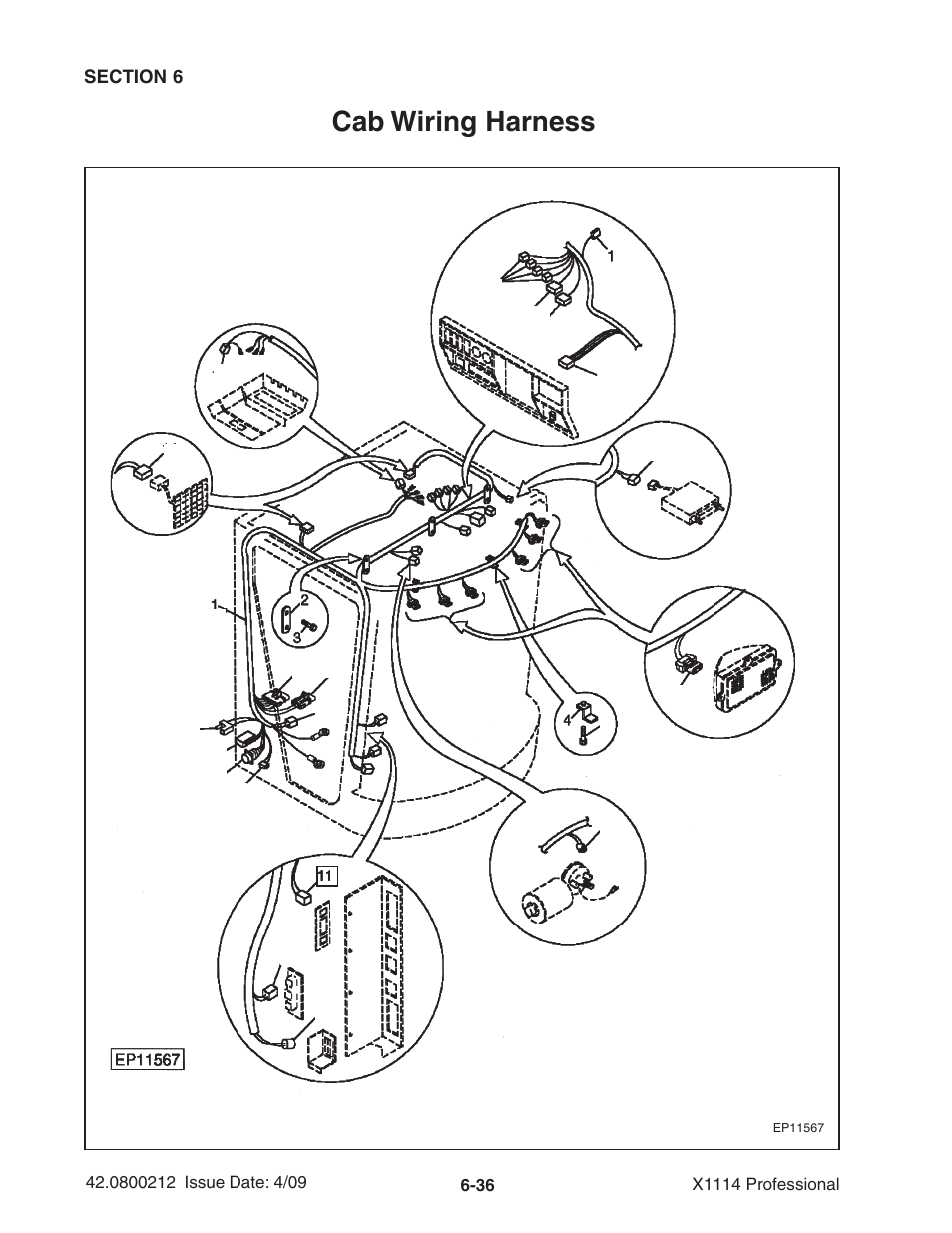 Cab wiring harness | Ag-Bag X1114 Bagger User Manual | Page 130 / 262