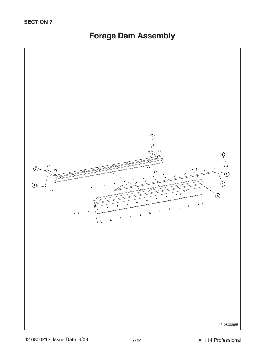 Forage dam assembly | Ag-Bag X1114 Bagger User Manual | Page 172 / 262