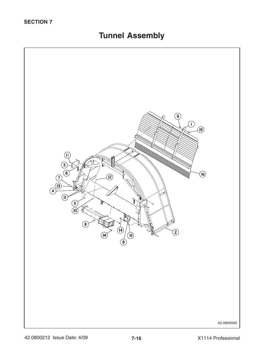 Tunnel assembly | Ag-Bag X1114 Bagger User Manual | Page 174 / 262