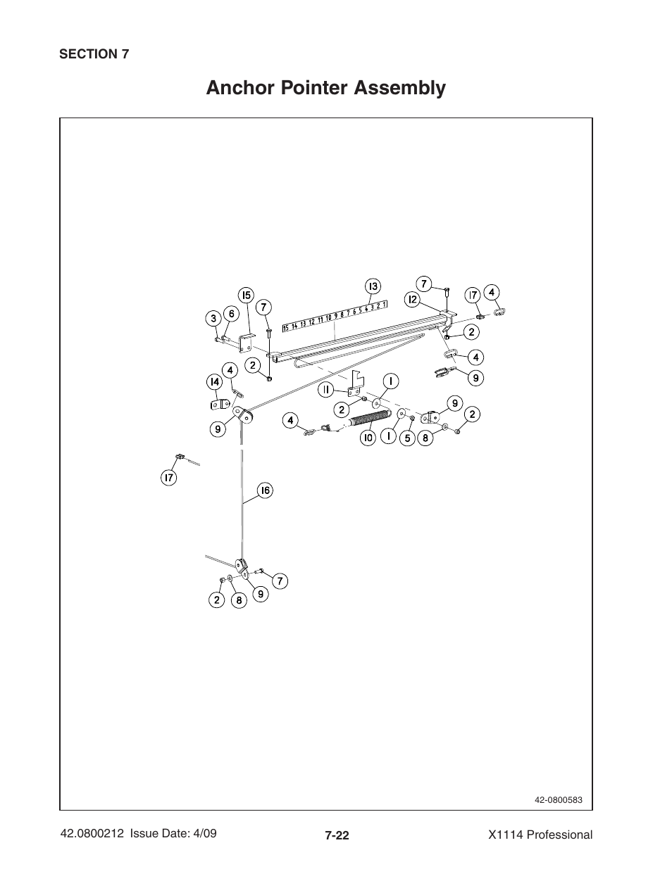 Anchor pointer assembly | Ag-Bag X1114 Bagger User Manual | Page 180 / 262
