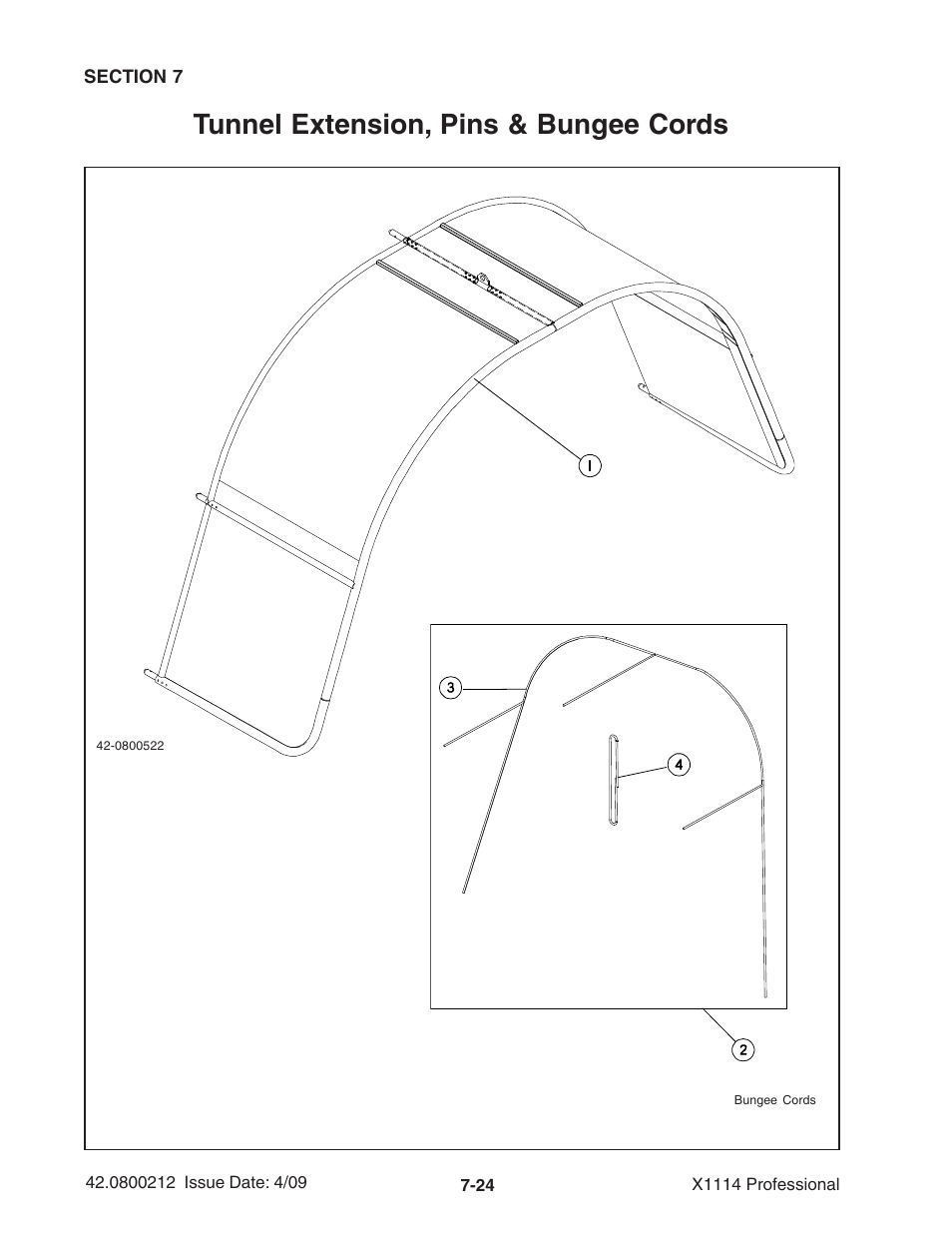 Tunnel extension, pins & bungee cords | Ag-Bag X1114 Bagger User Manual | Page 182 / 262