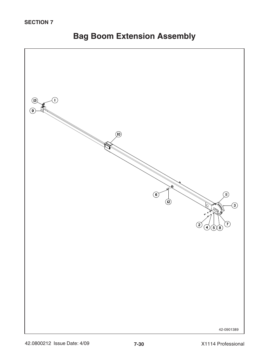 Bag boom extension assembly | Ag-Bag X1114 Bagger User Manual | Page 188 / 262