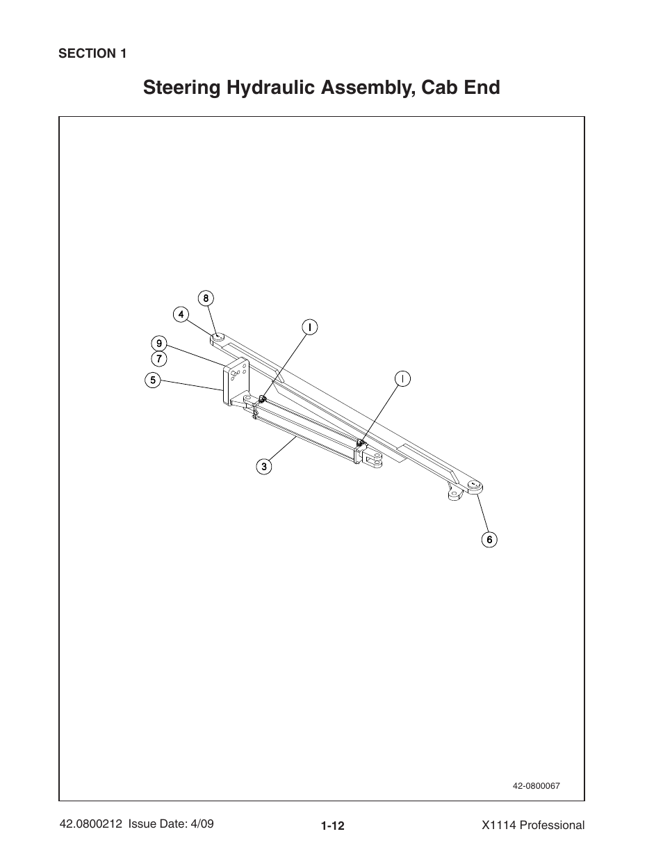 Steering hydraulic assembly, cab end | Ag-Bag X1114 Bagger User Manual | Page 20 / 262
