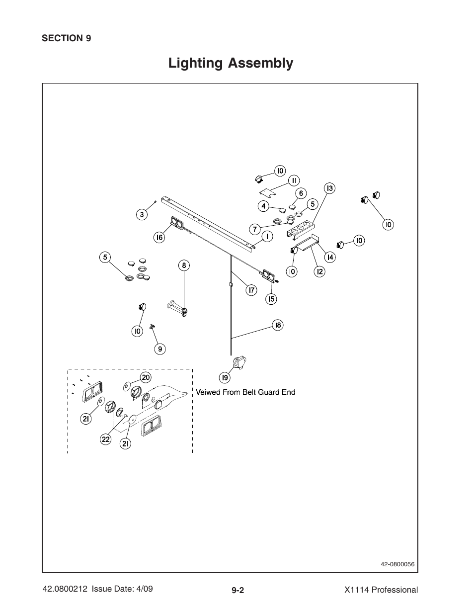 Lighting assembly | Ag-Bag X1114 Bagger User Manual | Page 214 / 262