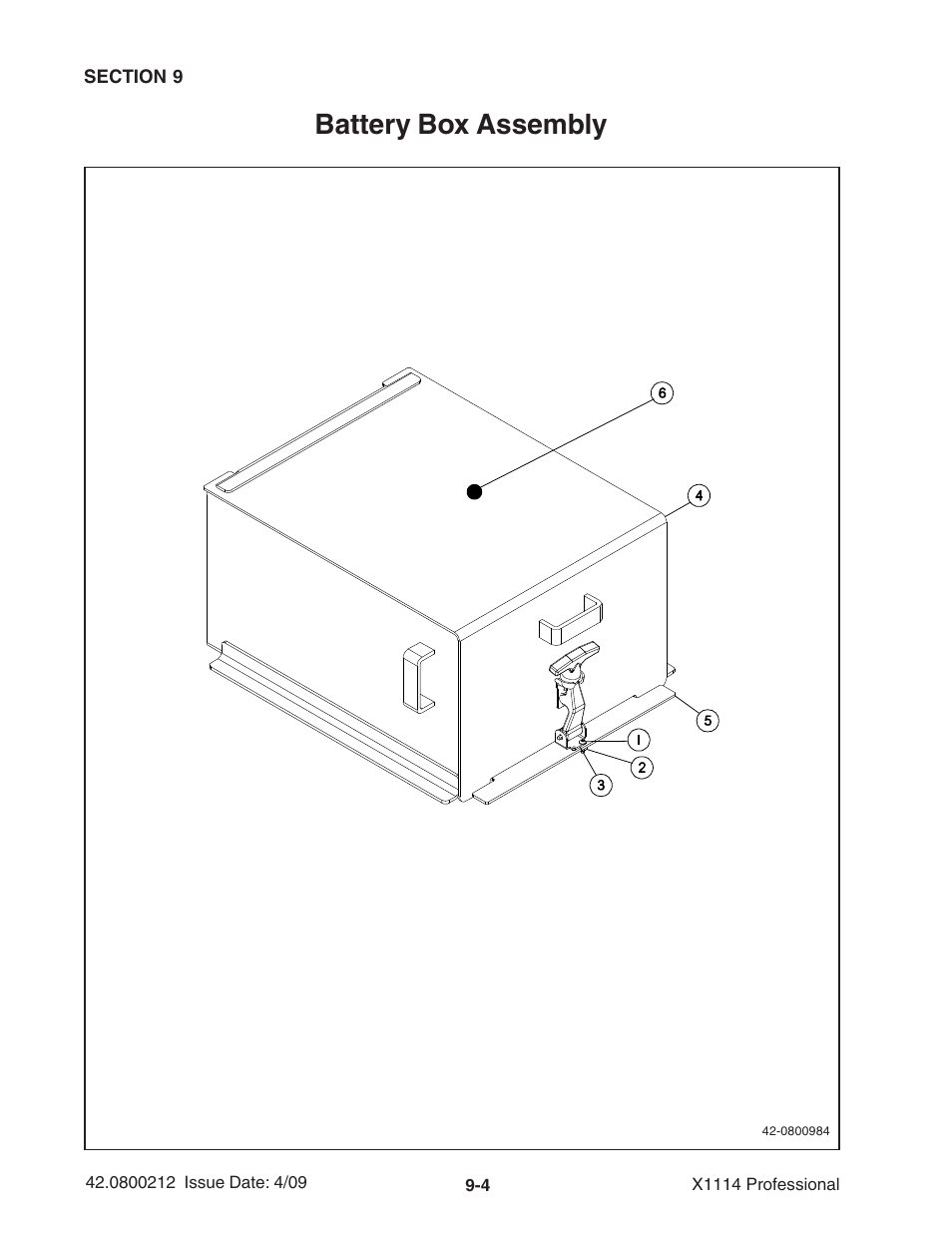 Battery box assembly | Ag-Bag X1114 Bagger User Manual | Page 216 / 262