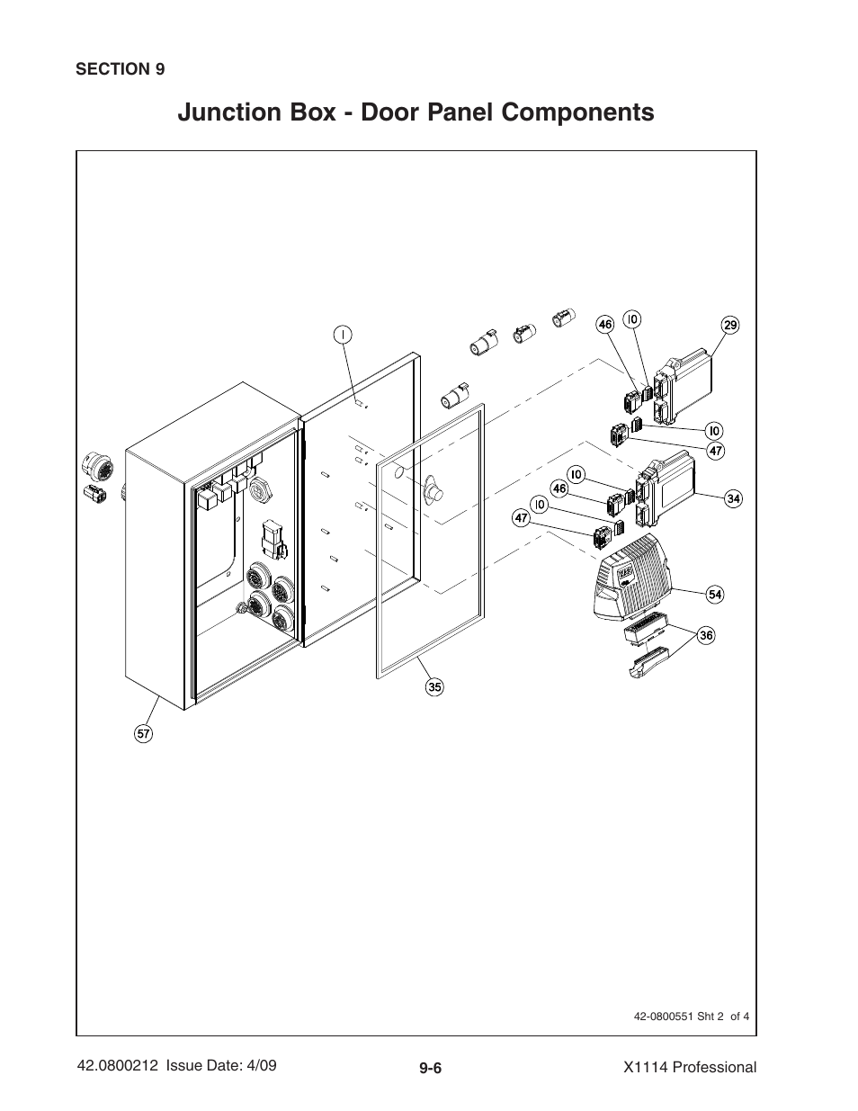 Junction box - door panel components | Ag-Bag X1114 Bagger User Manual | Page 218 / 262