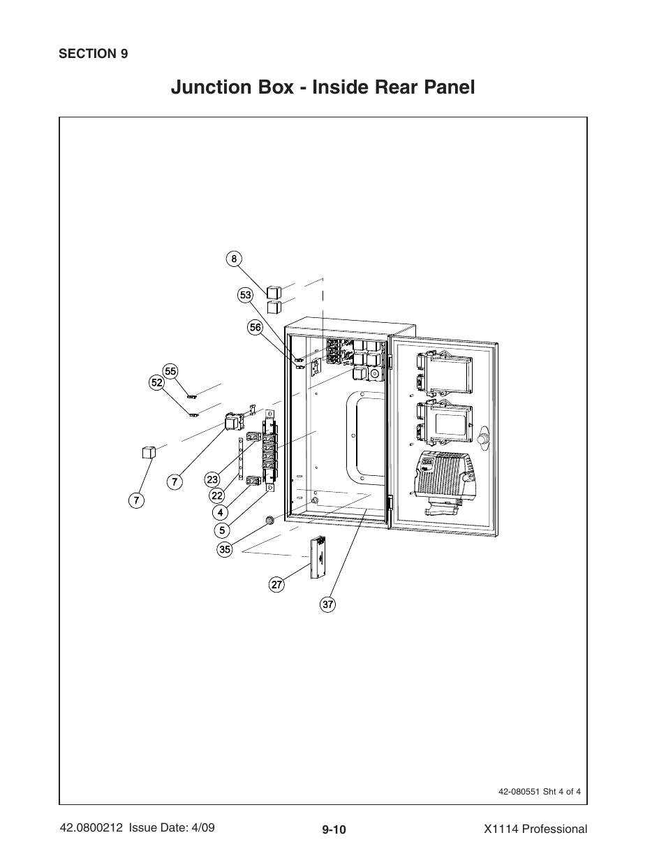 Junction box - inside rear panel | Ag-Bag X1114 Bagger User Manual | Page 222 / 262