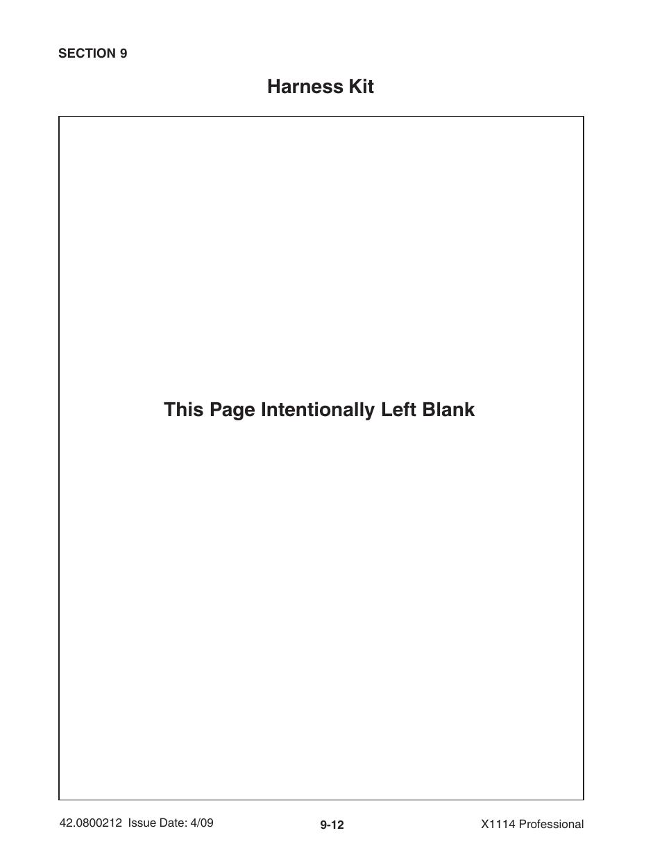 Harness kit this page intentionally left blank | Ag-Bag X1114 Bagger User Manual | Page 224 / 262
