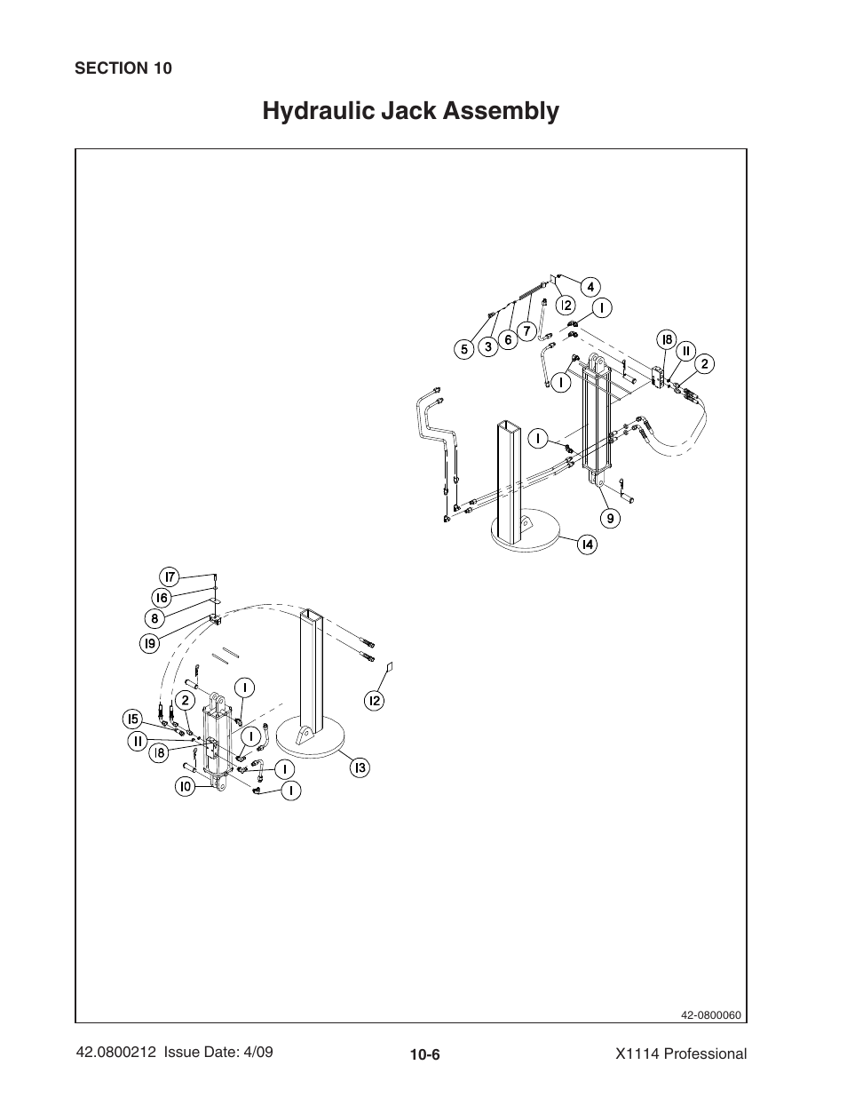 Hydraulic jack assembly | Ag-Bag X1114 Bagger User Manual | Page 234 / 262