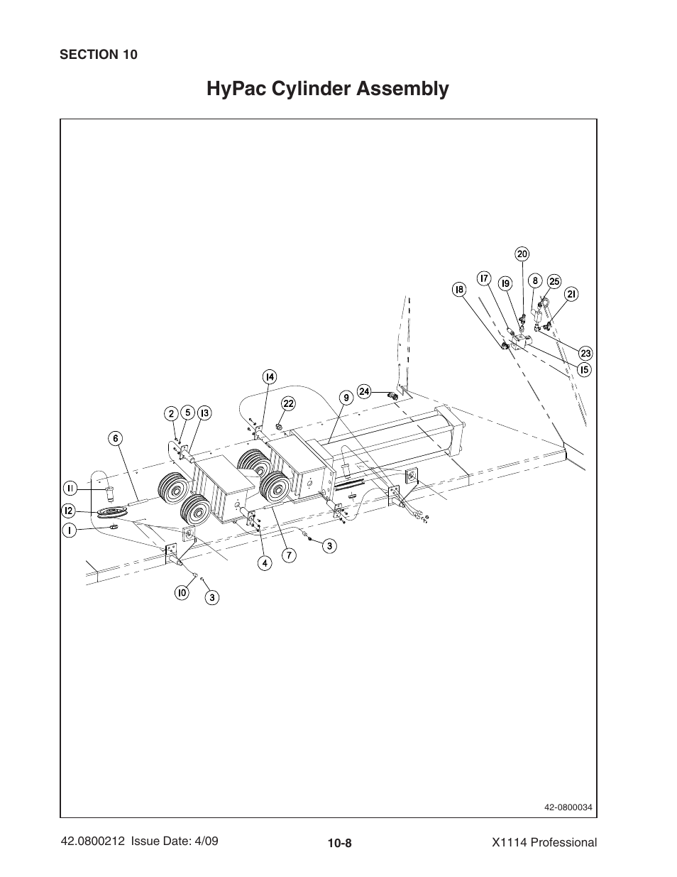 Hypac cylinder assembly | Ag-Bag X1114 Bagger User Manual | Page 236 / 262