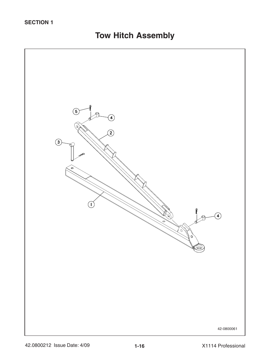 Tow hitch assembly | Ag-Bag X1114 Bagger User Manual | Page 24 / 262