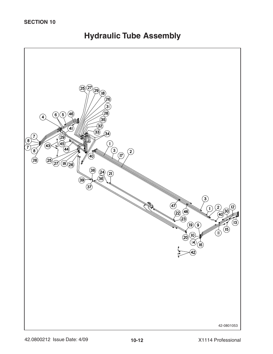 Hydraulic tube assembly | Ag-Bag X1114 Bagger User Manual | Page 240 / 262