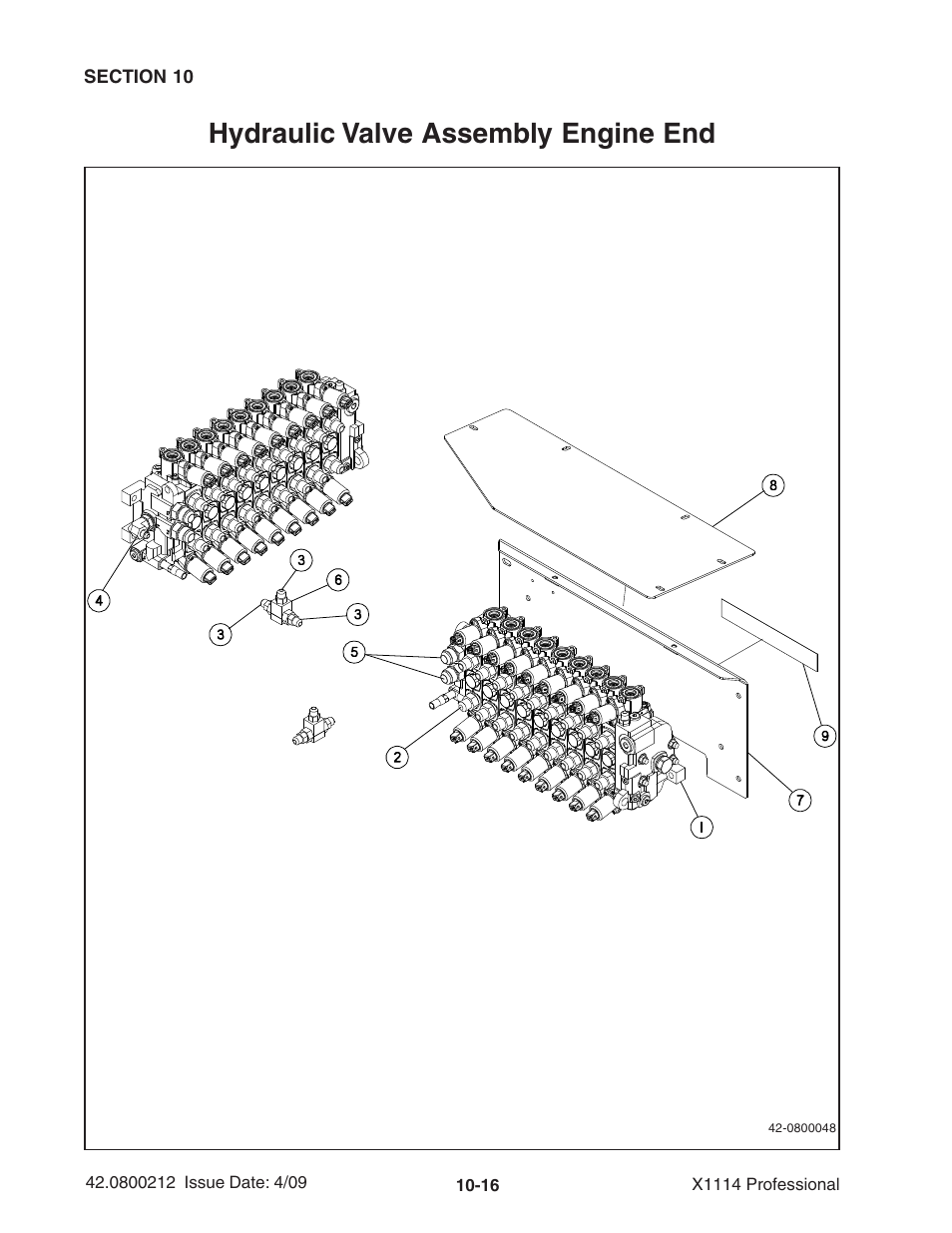 Hydraulic valve assembly engine end | Ag-Bag X1114 Bagger User Manual | Page 244 / 262