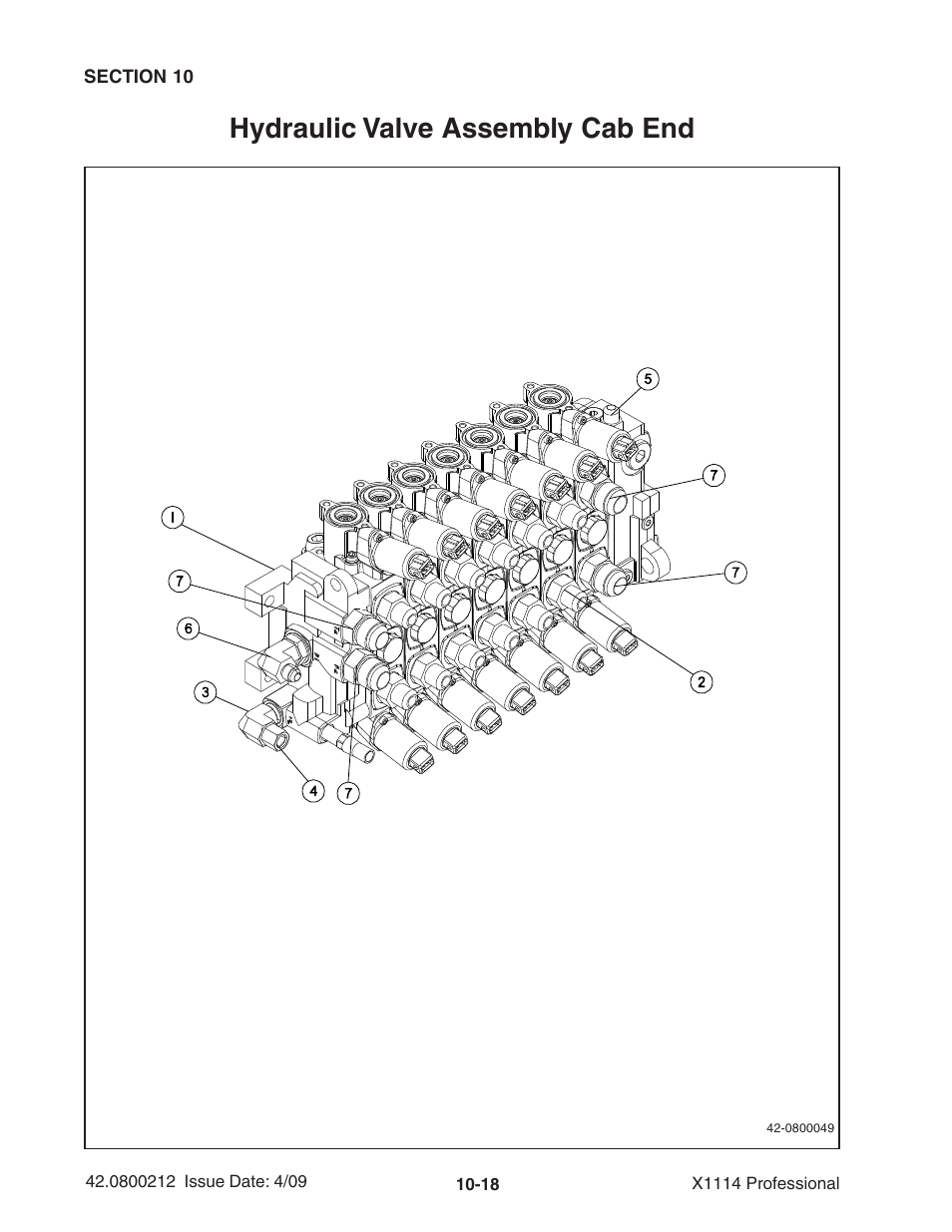 Hydraulic valve assembly cab end | Ag-Bag X1114 Bagger User Manual | Page 246 / 262