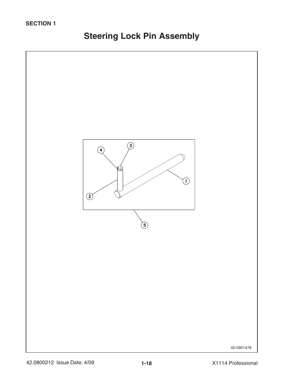 Steering lock pin assembly | Ag-Bag X1114 Bagger User Manual | Page 26 / 262