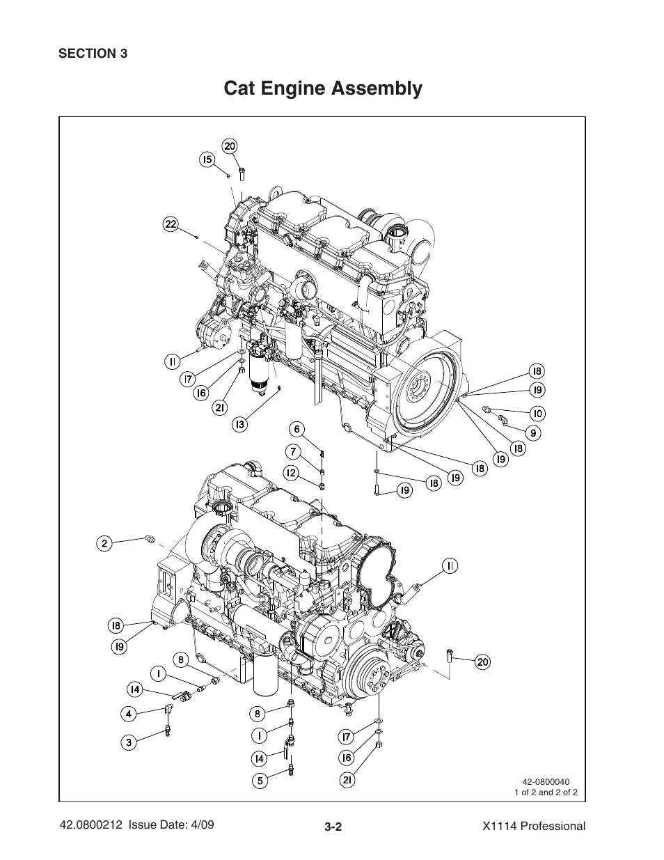 Cat engine assembly | Ag-Bag X1114 Bagger User Manual | Page 36 / 262