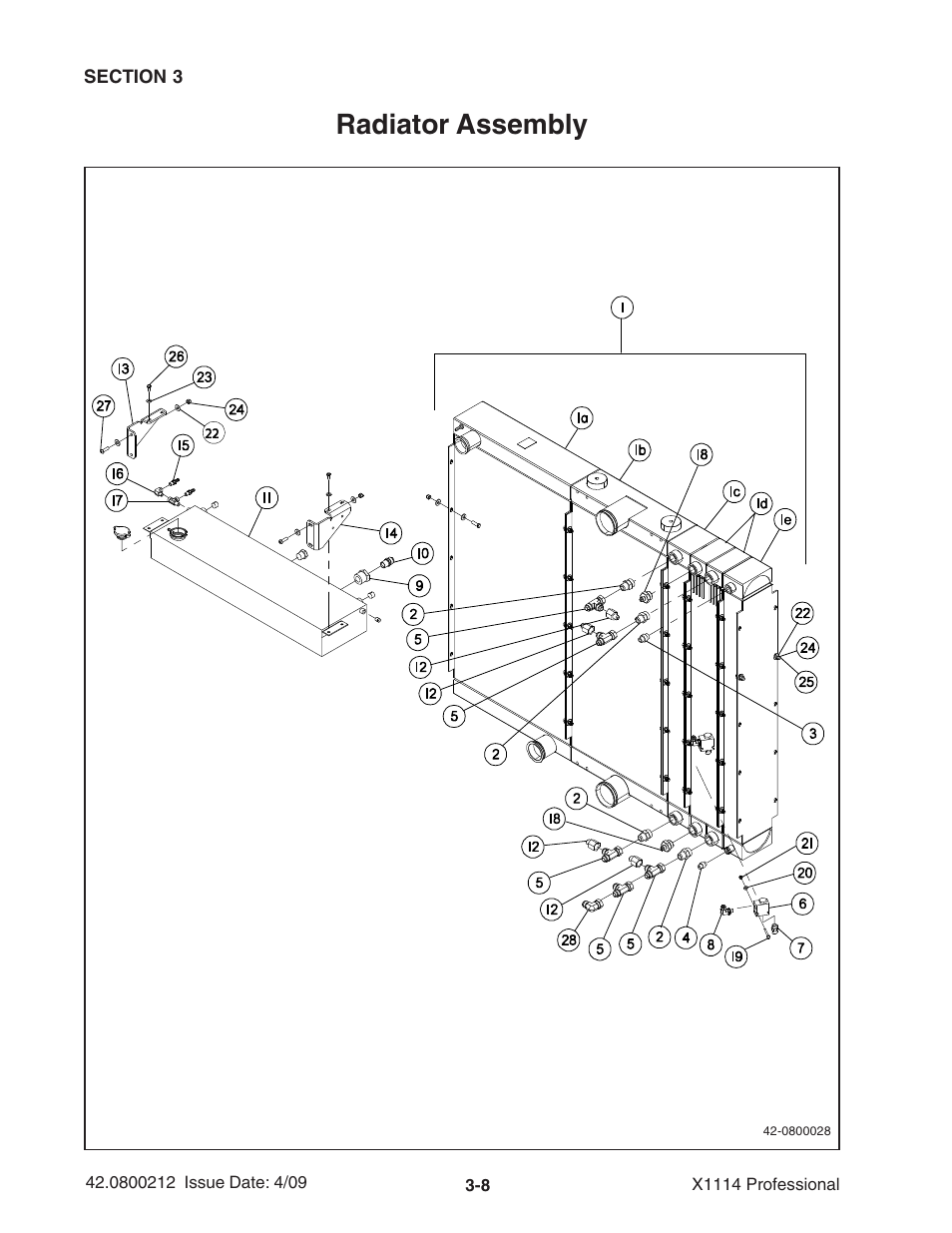 Radiator assembly | Ag-Bag X1114 Bagger User Manual | Page 42 / 262